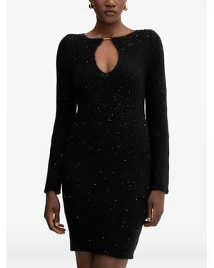 Liviana Conti Cutout-Detail Sequin Mini Dress - Black