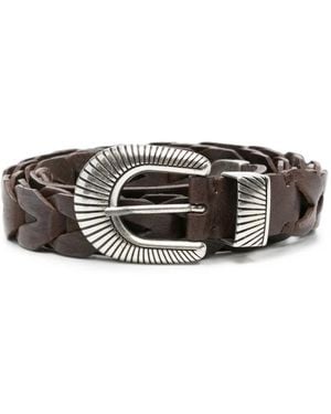 Golden Goose Juno Woven Leather Belt - Brown