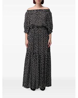 CRI.DA Formentera Polka-Dot Maxi Dress - Black