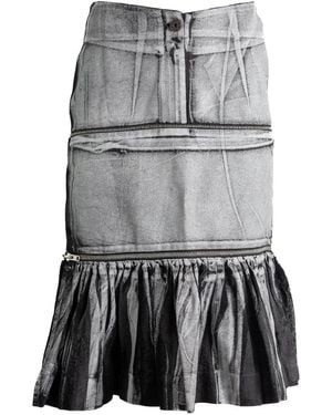VAQUERA Zip-Detail Ruffled Skirt - Gray