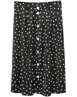 agnès b. Polka-Dots Midi Skirt - Black