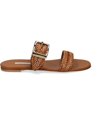 Casadei Woven Buckle-Fastening Sandals - Brown