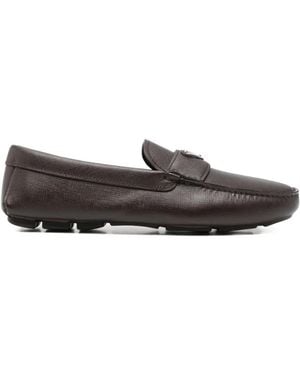 Prada Saffiano Leather Driver Shoes - Grey