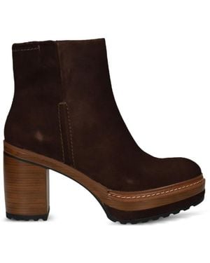 Pons Quintana Suede Platform Ankle Boots - Brown