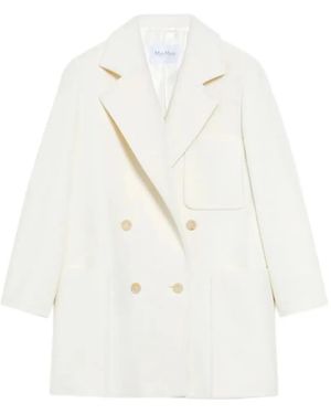 Max Mara Doppelreihiger Starna Mantel - Weiß