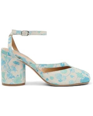 Maison Margiela Tabi Floral Print Court Shoes - Blue