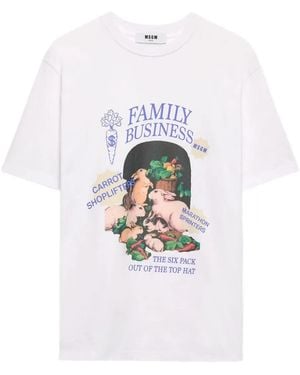 MSGM Graphic-Print T-Shirt - White