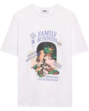 MSGM Graphic-print T-shirt - Blanco