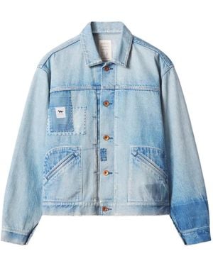 Maison Kitsuné Patchwork Cotton Denim Jacket - Blue