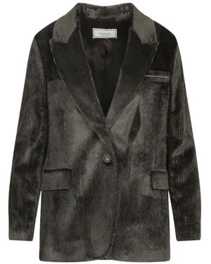 Peserico Textured Single-Breasted Blazer - Black