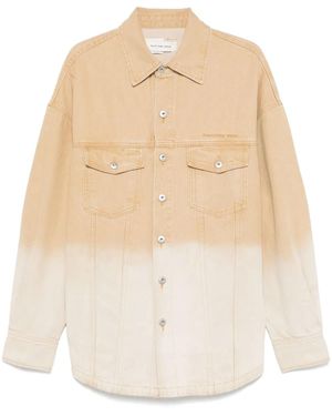 Feng Chen Wang Jeansjacke Mit Farbverlauf-Optik - Weiß