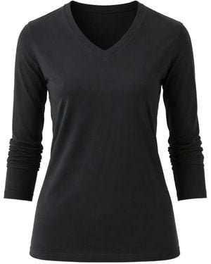 Patrick Assaraf V-Neck Long-Sleeve T-Shirt - Black
