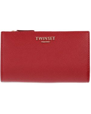 Twinset Large Wallet With Logo - Red