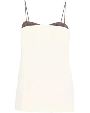 Entire studios Adjustable-Strap Panel Mini Dress - Natural