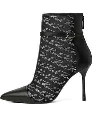 KARL LAGERFELD Signia Sparkle Ankle Boots - Black