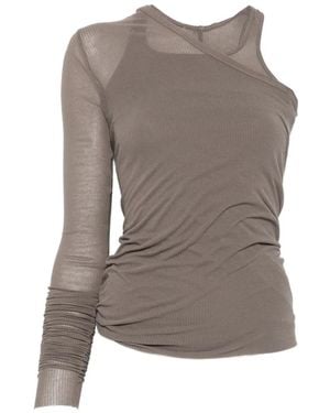 Rick Owens Banana Asymmetric Ribbed Top - Grey
