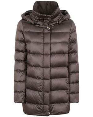 Moorer Delia-Se3 Quilted Hooded Coat - Brown