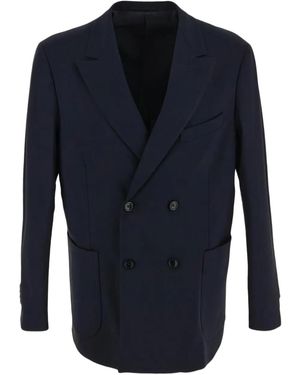 Seven Gauge Double-Breasted Blazer - Blue