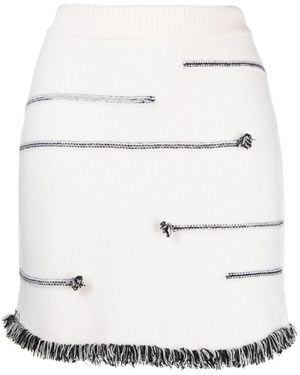 Sonia Rykiel Contrasting-Stitch Detail Skirt - Natural