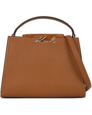 Karl Lagerfeld K/Signature Tote Bag - Brown