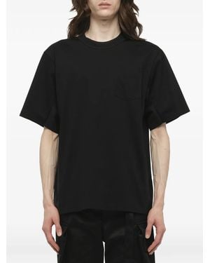 Sacai Suiting Panelled Jersey T-Shirt - Black
