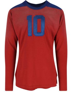 Maison Margiela Number-Appliqué Long-Sleeve T-Shirt - Red
