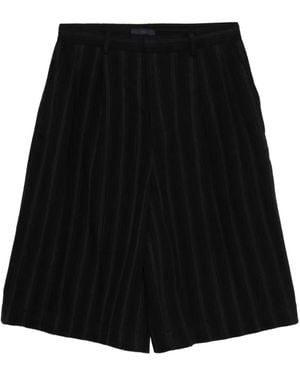 Juun.J Pinstriped Pleated Shorts - Black
