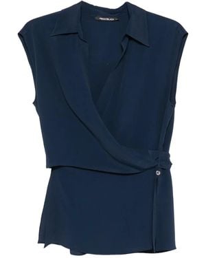 Pennyblack Wrap-Neck Sleeveless Top - Blue