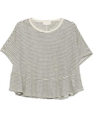iBlues Striped Peplum T-Shirt - Gray