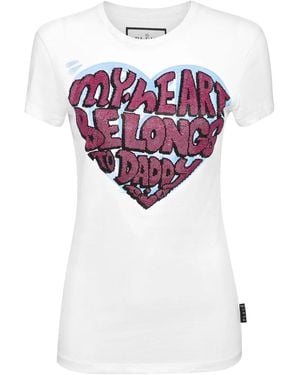 Philipp Plein Sexy Pure Crystals-Embellished T-Shirt - White