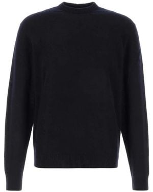 Emporio Armani Jersey Con Ribete De Canalé Y Cuello Redondo - Azul