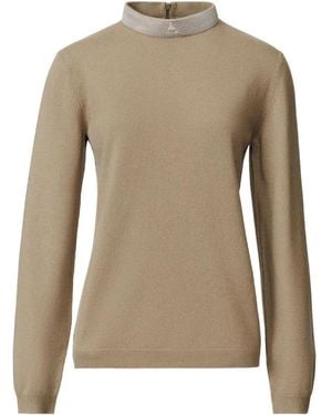 Fabiana Filippi Stehkragen-Pullover Mit Kristallverzierung - Braun