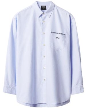 Maison Kitsuné Chemise Fox À Poche Plaquée - Blue