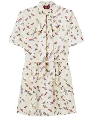 Gucci Printed Mini Dress - White