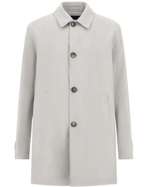 Herno Button-Down 3-Layers Wool Coat - White
