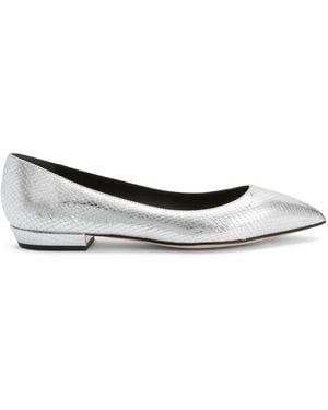 Giuseppe Zanotti Dhalia Snakeskin-Effect Ballerina Shoes - White