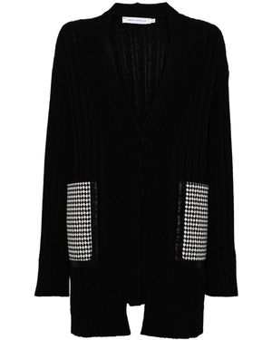 SIMONA CORSELLINI Checked-Pocket Cardigan - Black