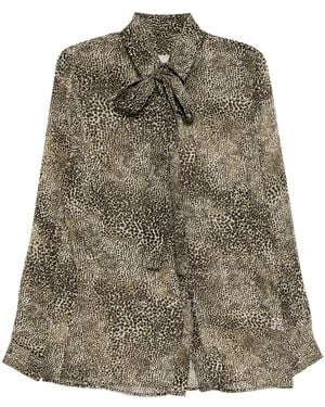 Elie Saab Hemd mit Animalier-Print - Grün