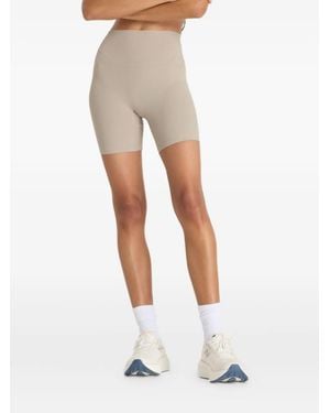 New Balance Short Nervuré À Taille Haute - Blanc