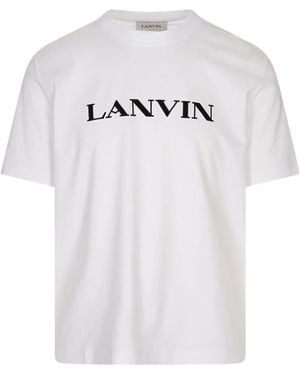Lanvin T-Shirt mit Logo-Stickerei - Weiß