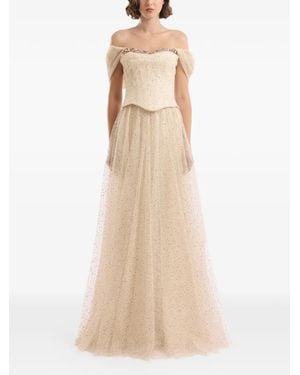 Gemy Maalouf Off-The-Shoulder Corset Maxi Dress - Natural