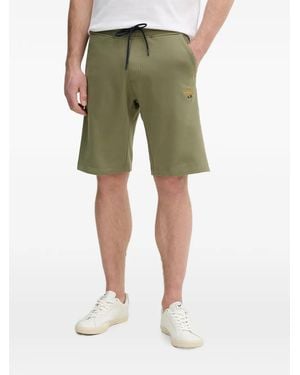 Aeronautica Militare Embroidered Drawstring-Waist Track Shorts - Green