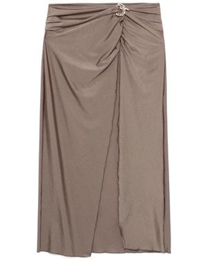 Jonathan Simkhai Kora Satin Wrap Midi Skirt - Brown