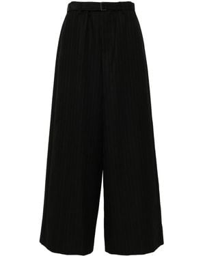 Sacai Pinstriped Palazzo Trousers - Black
