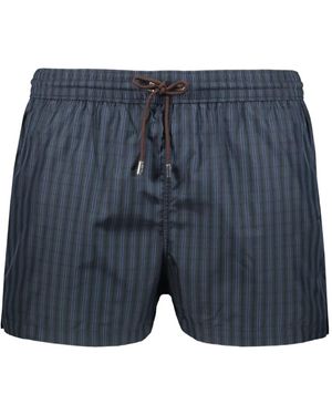 Moorer Striped Drawstring Swim Shorts - Blue