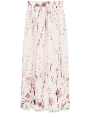 Eleventy Floral Midi Skirt - Pink