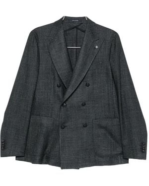 Tagliatore Double-Breasted Peak-Lapel Blazer - Black