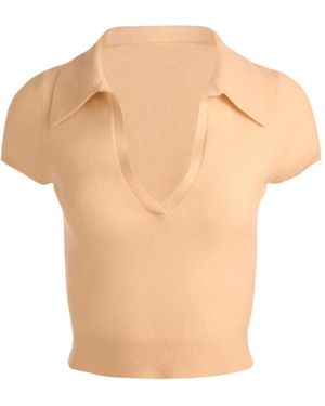 Alice + Olivia Andi Polo-Collar T-Shirt - White