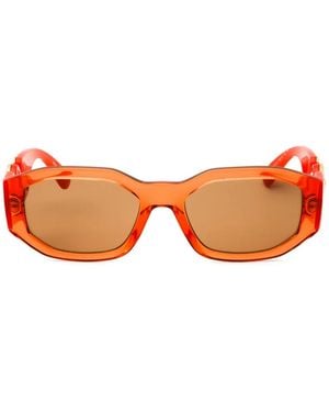 Versace Medusa Biggie Geometric-Frame Sunglasses - Orange