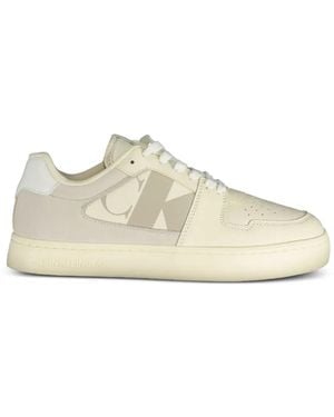 Calvin Klein Logo-Print Panelled Trainers - White